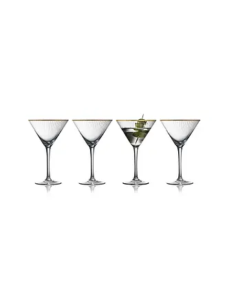 LYNGBY GLAS | Nombre del producto: Juego de copas de Martini 4 piezas con borde dorado PALERMO 25cl | 